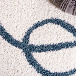 Calico Shag CLC118A Ivory / Blue -The Rug District Shop CLC118A 5 DETAIL4