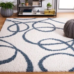 Calico Shag CLC118A Ivory / Blue -The Rug District Shop CLC118A 5 ROOM 6deb2285 91b9 4334 a45d 612f243280d2