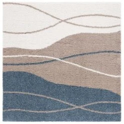 Calico Shag CLC108E Taupe / Blue -The Rug District Shop clc108e 7sq 73ef8f04 0105 41c3 91db 6516bee4fa1b