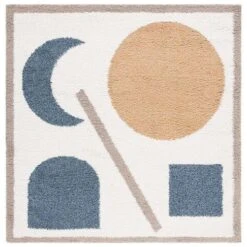 Calico Shag CLC114A Ivory / Blue 13 Calico Shag CLC114A Ivory / Blue -The Rug District Shop clc114a 7sq