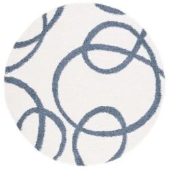 Calico Shag CLC118A Ivory / Blue -The Rug District Shop clc118a 7r eee24eb4 f048 498e 892c c9e3e195730f