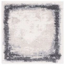 Fontana Shag FNT829A Ivory / Grey -The Rug District Shop fnt829a 7sq